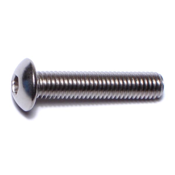 Midwest Fastener M5-0.80 Socket Head Cap Screw, Button, Plain Stainless Steel, 25 mm Length, 10 PK 75565 - main
